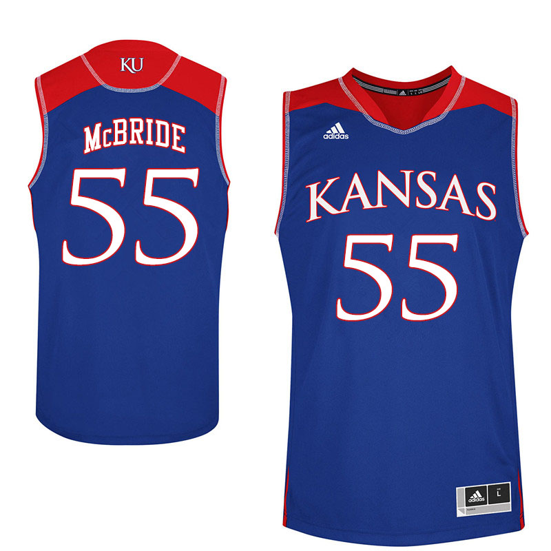 Men #55 Issac McBride Kansas Jayhawks College Basketball Jerseys Sale-Royal - Click Image to Close